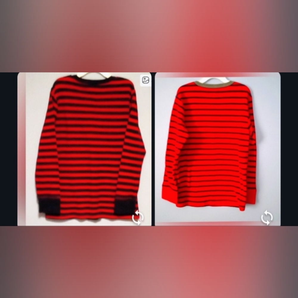 Boys Set of Two Long Sleeve Striped T- Shirts  M 7/8